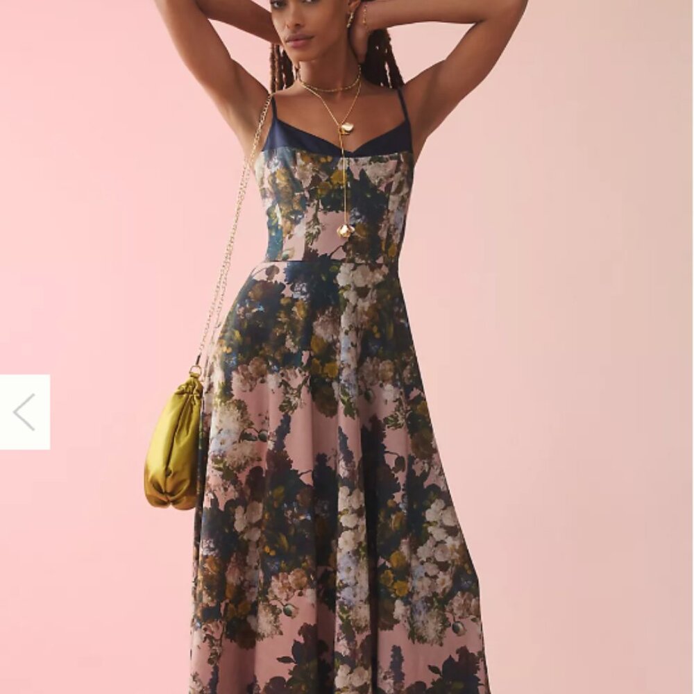 Anthropolgie ATSU Corset Multicolor Floral Dress size XL